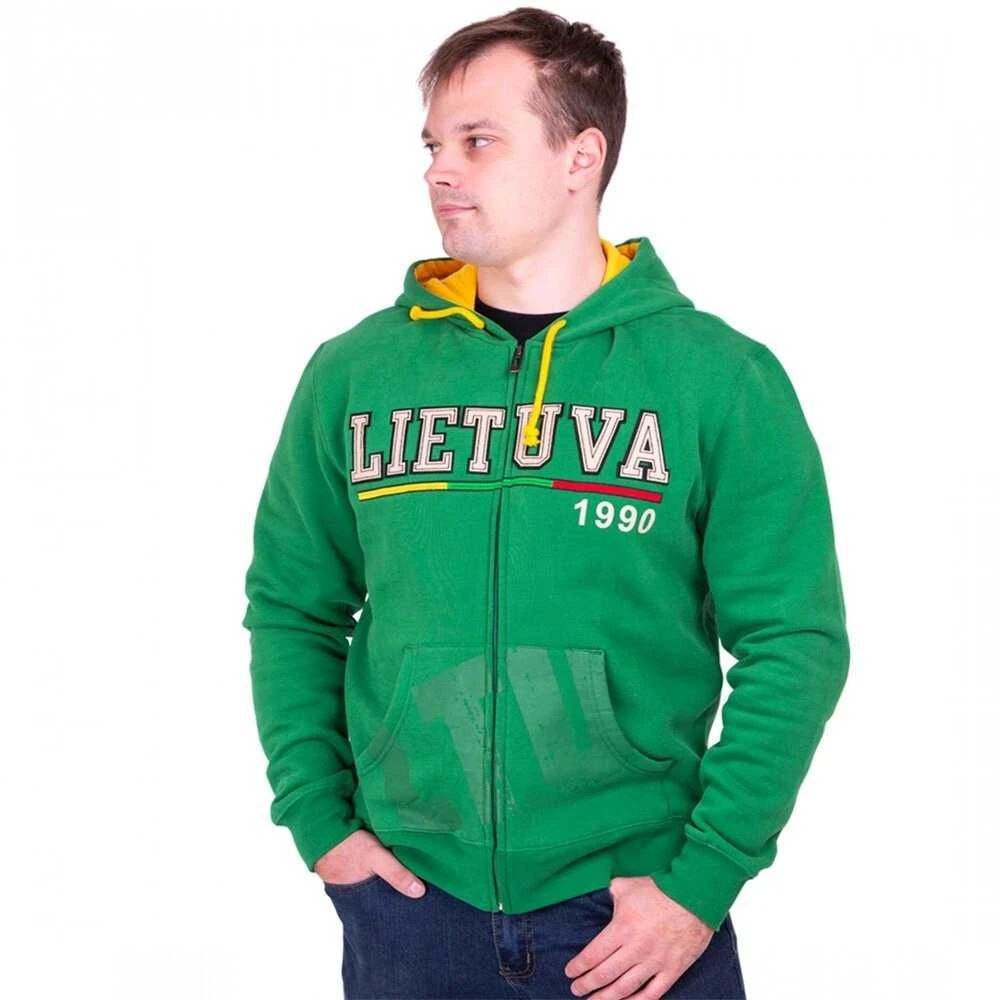 Robin Ruth Žalias Džemperis Su Užtrauktuku Lietuva 1990, Dydis: XL