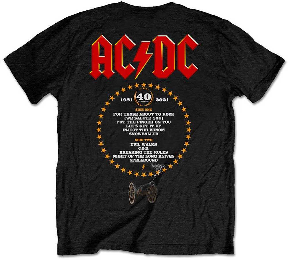 Rock AC/DC FTATR 40th Flaming Marškinėliai, Dydis: L