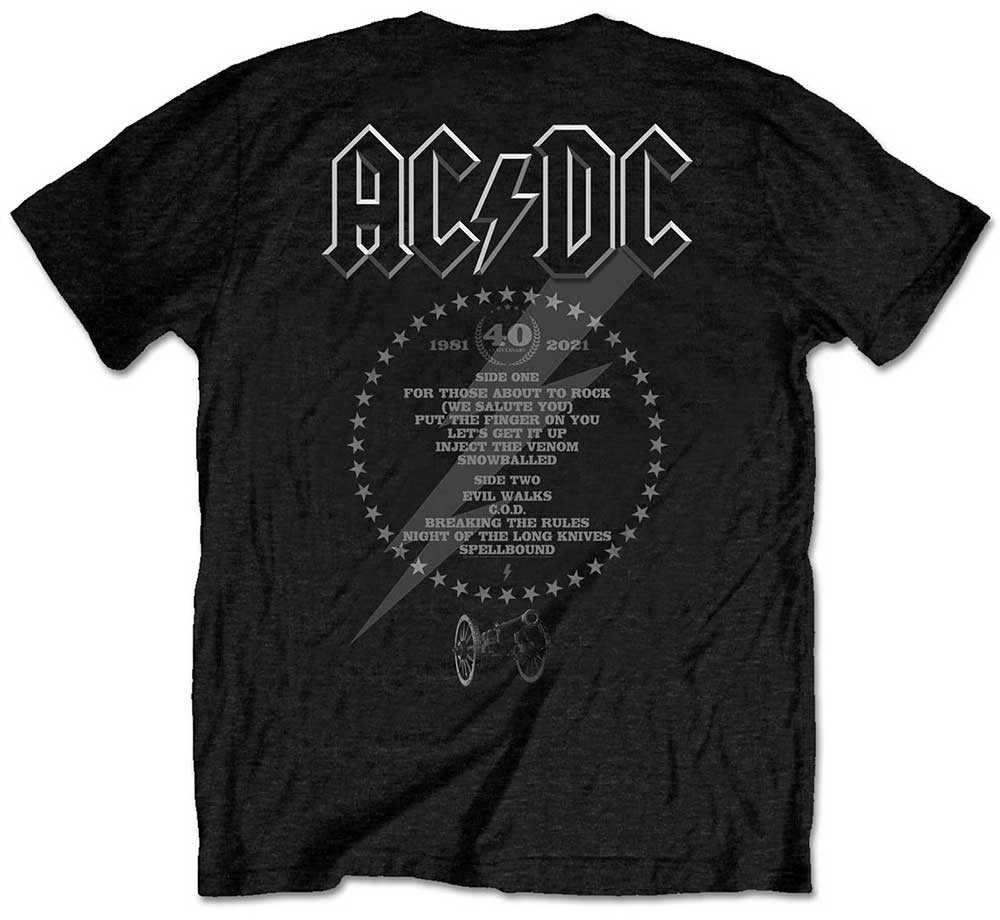 Rock AC/DC FTATR 40th Monochrome Marškinėliai, Dydis: M