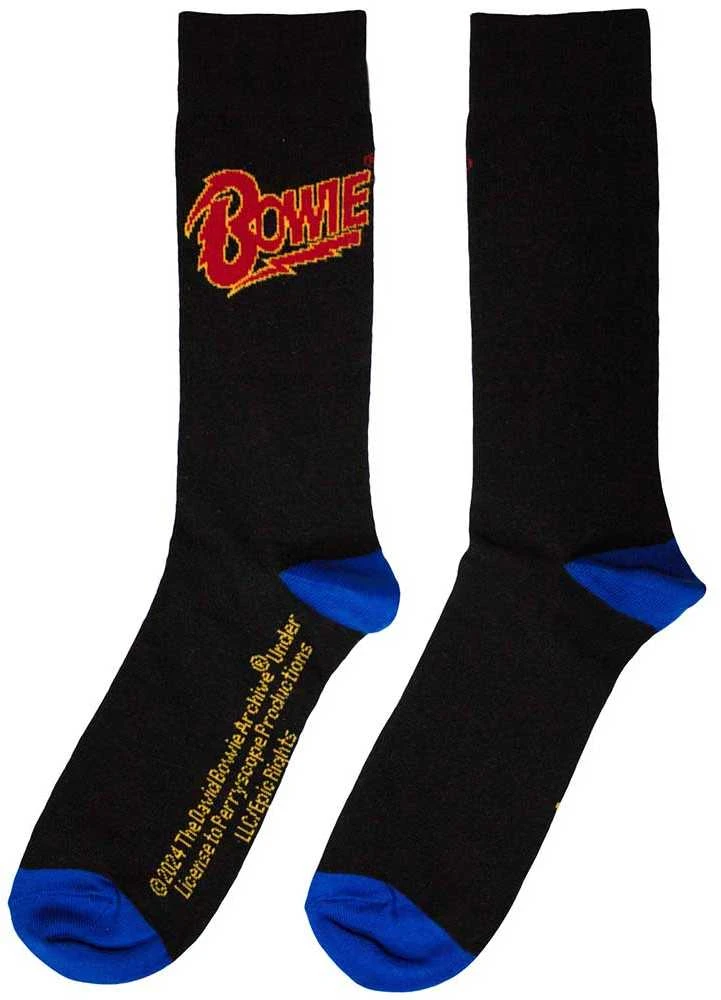 Rock David Bowie Logo Mėlyna Contrast Kojinės