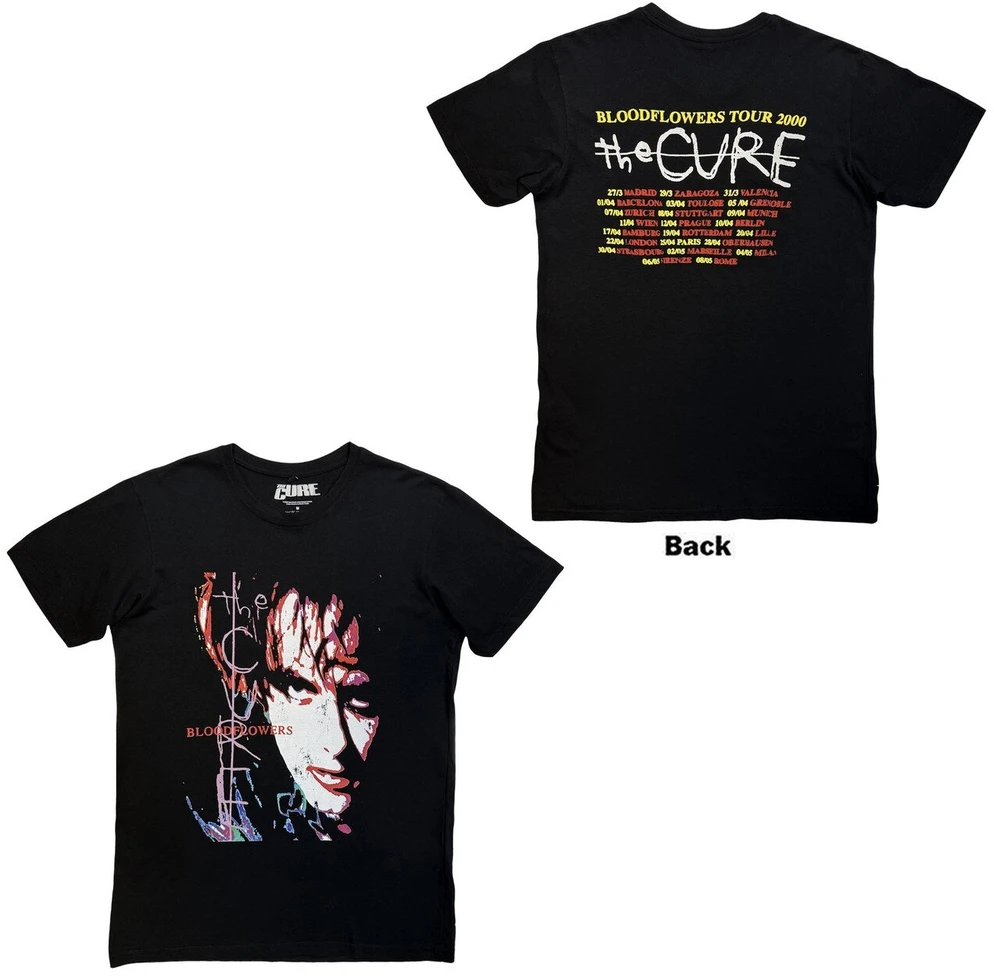 Rock Marškinėliai The Cure Bloodflowers Tour '00 Premium Carbon, Dydis: XXL