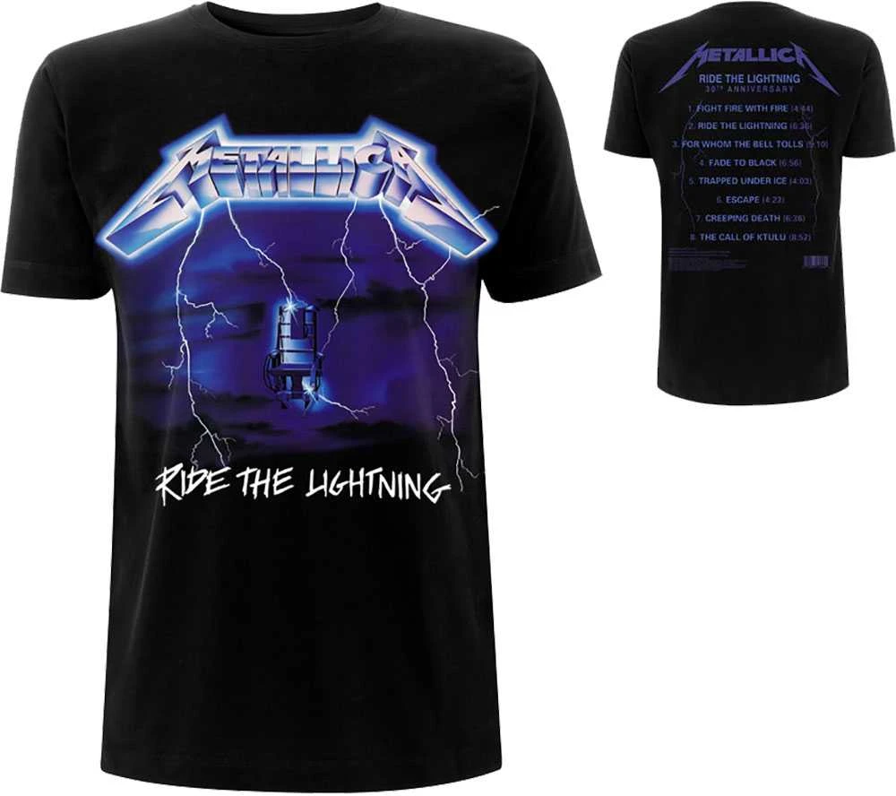 Rock Metallica Ride The Lightning Tracks Marškinėliai, Dydis: M