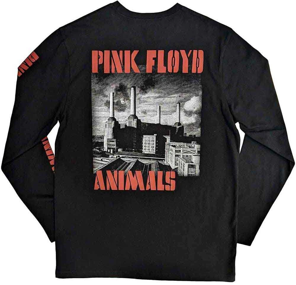 Rock Rožinė Floyd Animals B&W Marškinėliai Ilgomis Rankovėmis, Dydis: M