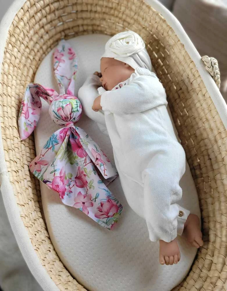My Sweet Baby Minkštas medvilninis pledas kūdikiui su zuikučio motyvu kolibriai