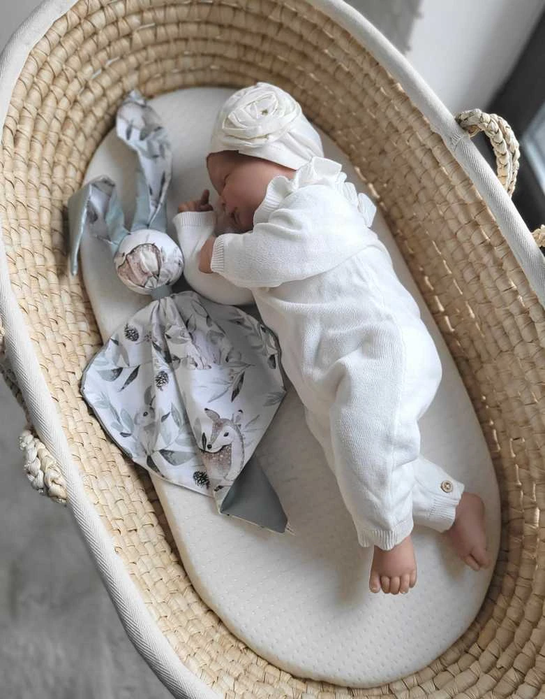 My Sweet Baby Minkštas medvilninis pledas kūdikiui su kiškučio aplikacija, žalsvas