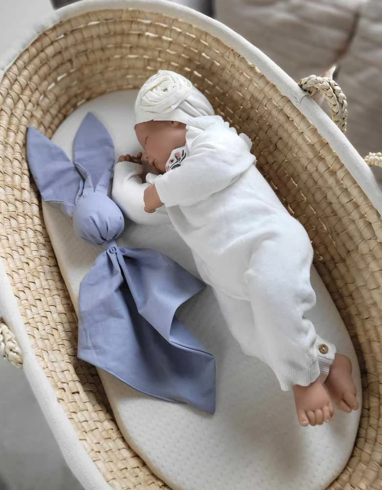 My Sweet Baby Minkštas medvilninis kūdikio pledas zuikutis, pastelinė mėlyna