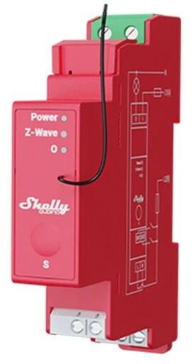 Shelly Qubino Wave Pro 1 profesionalus 1 kanalo DIN bėgio išmanusis jungiklis su energijos matavimu.
