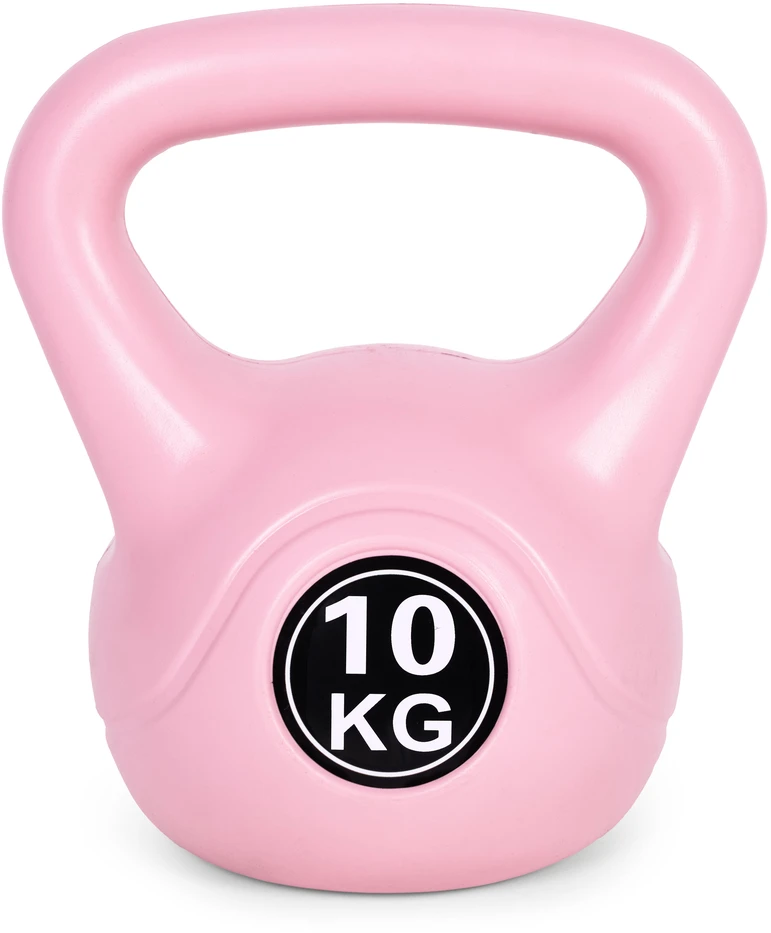Kettlebell 10 kg, treniruoklis, hantelis, svarmuo, rožinis, ModernHome