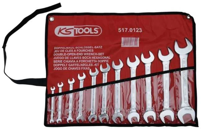 Raktų atvirais galais komplektas, 11vnt, 6x7-30x32mm, KS Tools