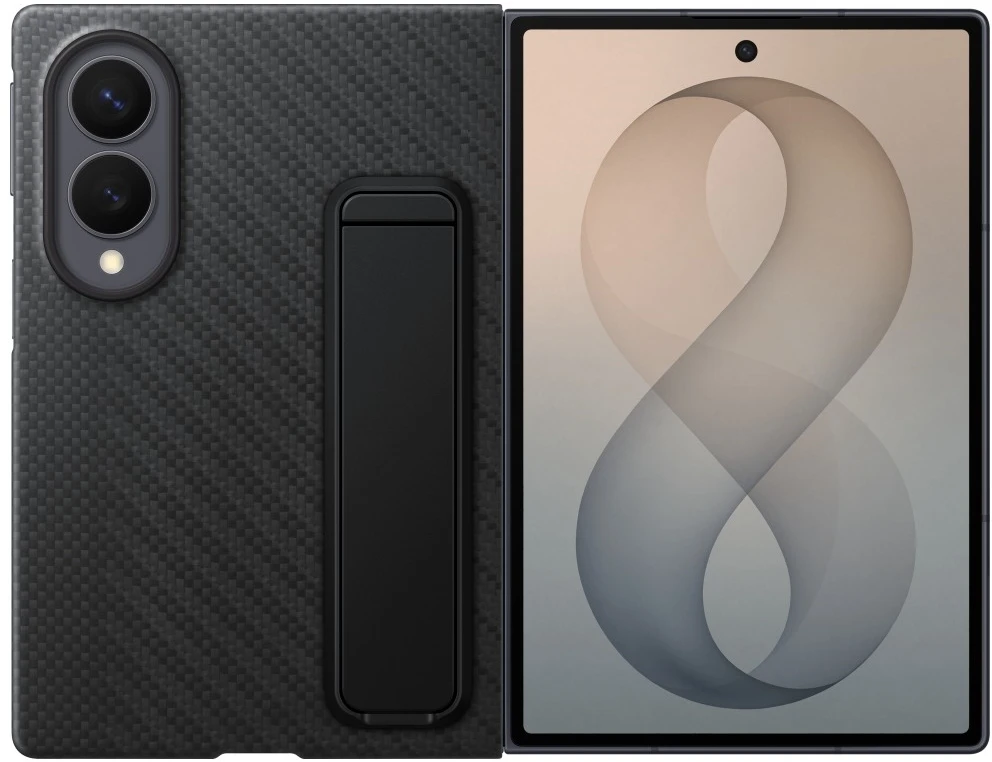 Dėklas XF971SBE anglies pluošto stovas Samsung Galaxy Fold 8, Juodas