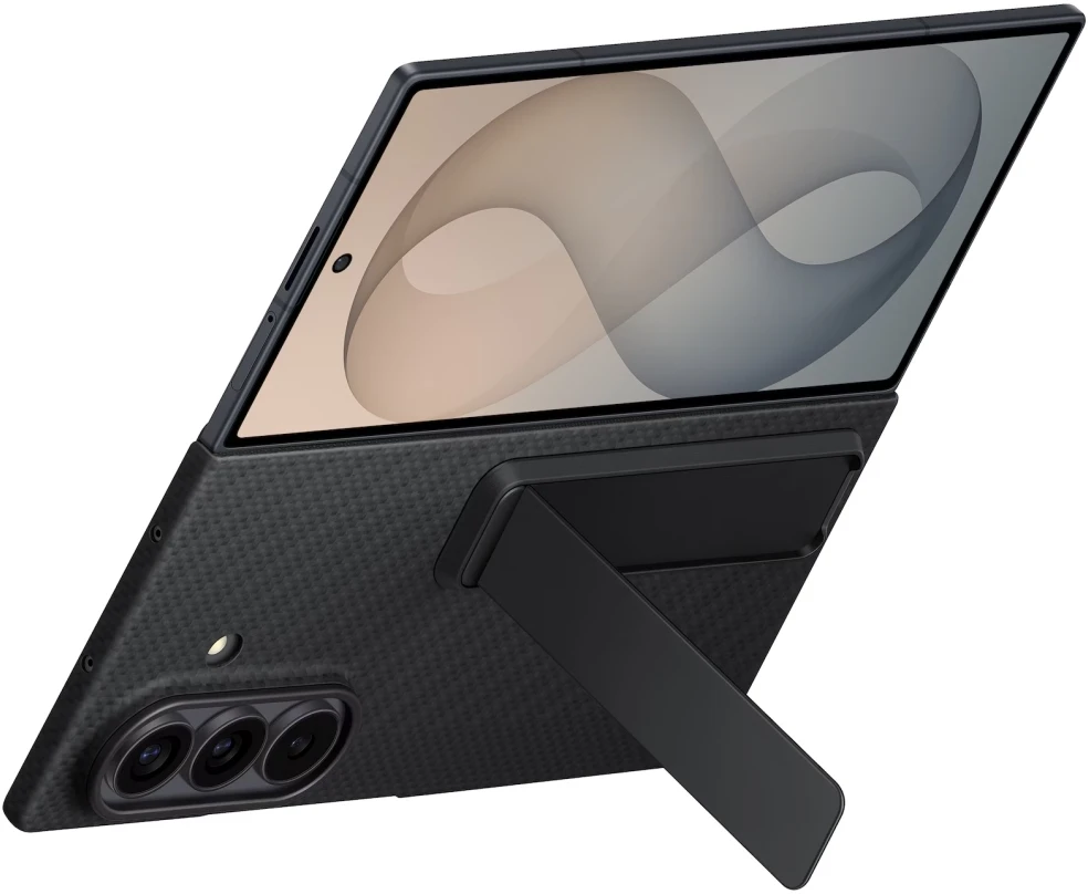 Dėklas XF976SBE anglies pluošto stovas Samsung Galaxy Fold 8 Ultra, Juodas