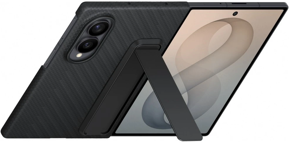 Dėklas XF971SBE anglies pluošto stovas Samsung Galaxy Fold 8, Juodas