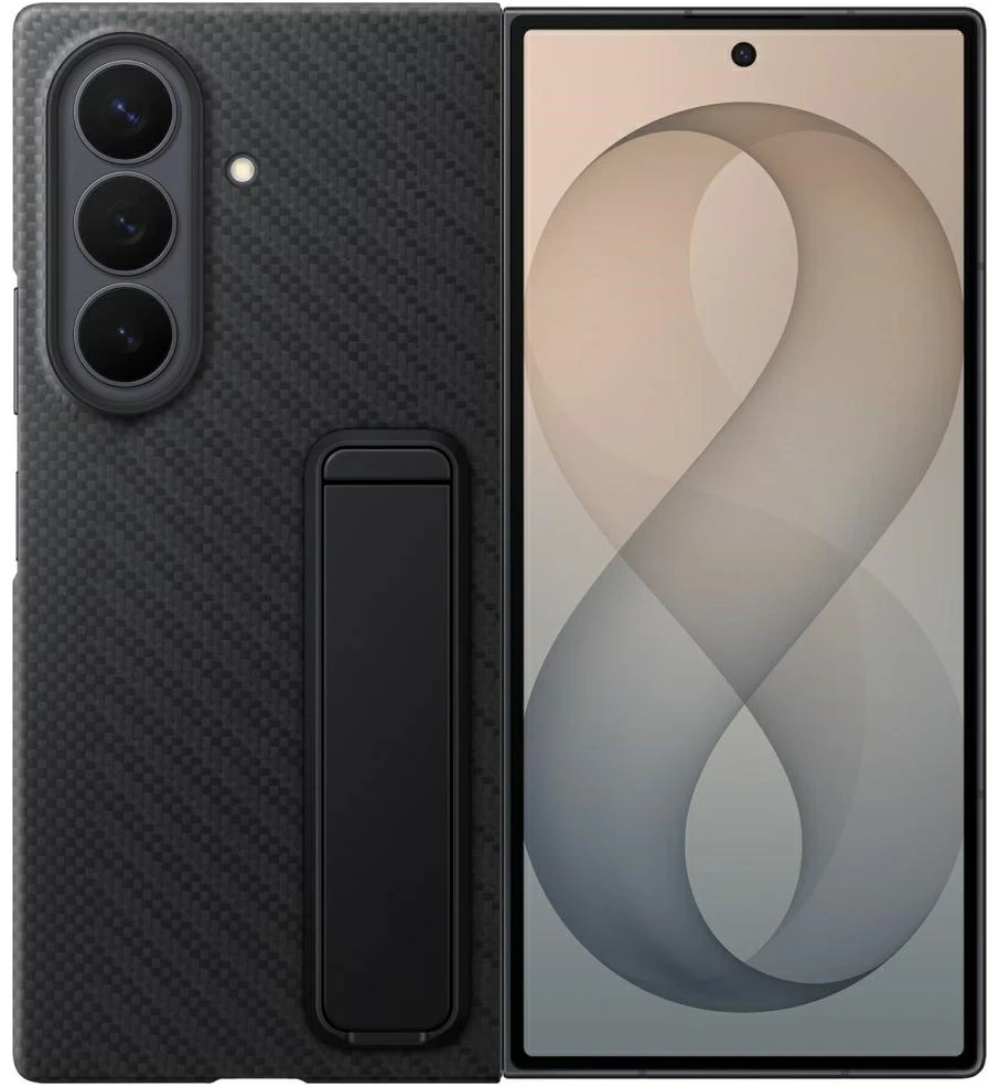 Dėklas XF976SBE anglies pluošto stovas Samsung Galaxy Fold 8 Ultra, Juodas