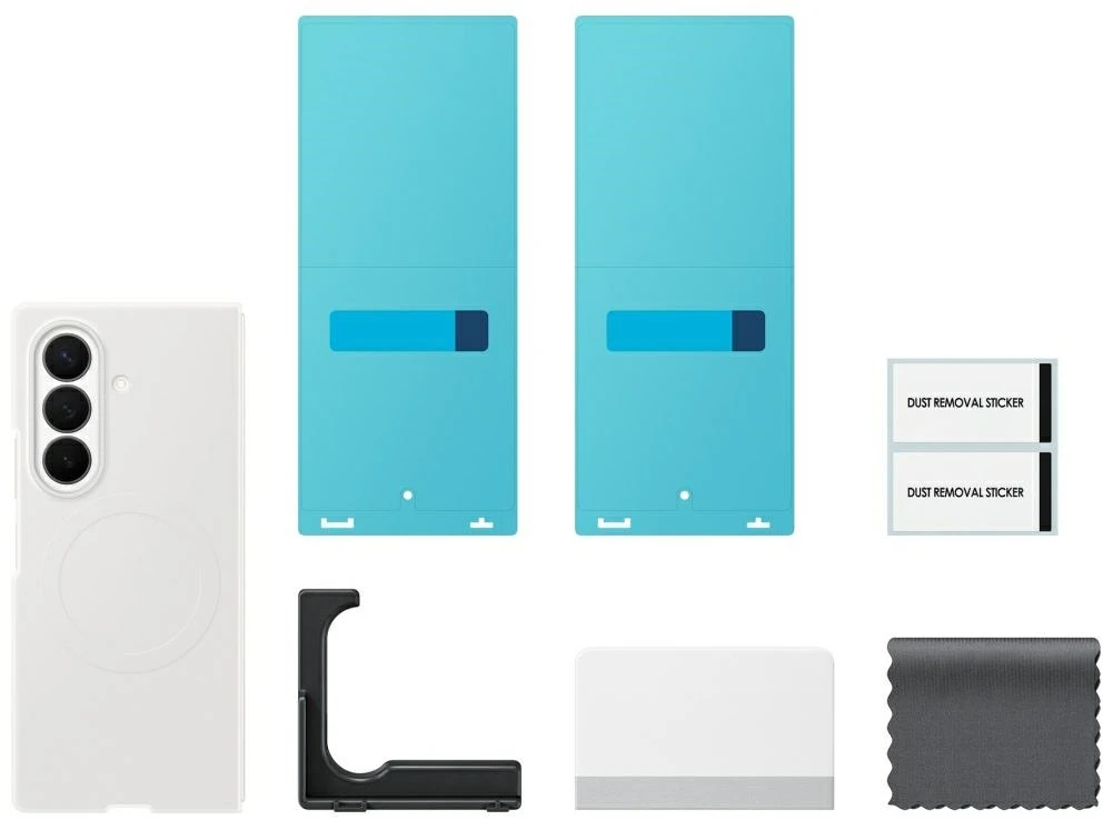 Dėklas EF976CWE silikoninis magnetas Samsung Galaxy Fold 8 Ultra, baltas