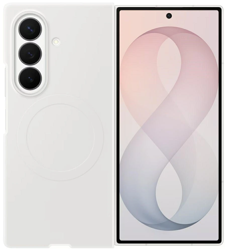 Dėklas EF976CWE silikoninis magnetas Samsung Galaxy Fold 8 Ultra, baltas