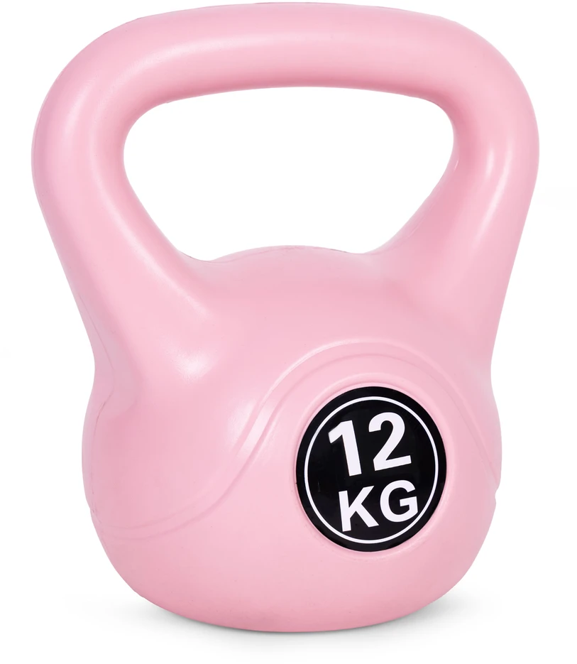 Kettlebell 12 kg, treniruoklis, hantelis, svarmuo, rožinis, ModernHome