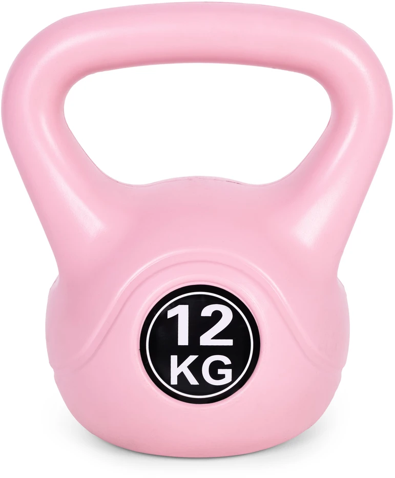 Kettlebell 12 kg, treniruoklis, hantelis, svarmuo, rožinis, ModernHome