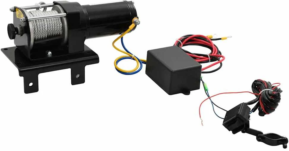 12 V Elektrinė gervė, 1 360 kg, su montavimo plokšte ir lūpa