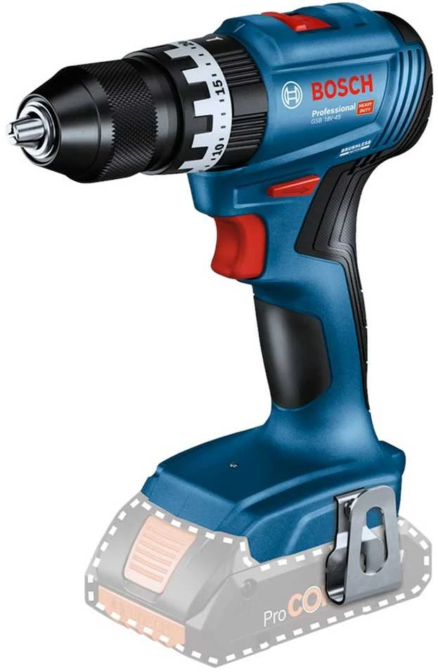 Bosch 18V-45 GSB suktuvas su 18V akumuliatoriaus jungtimi