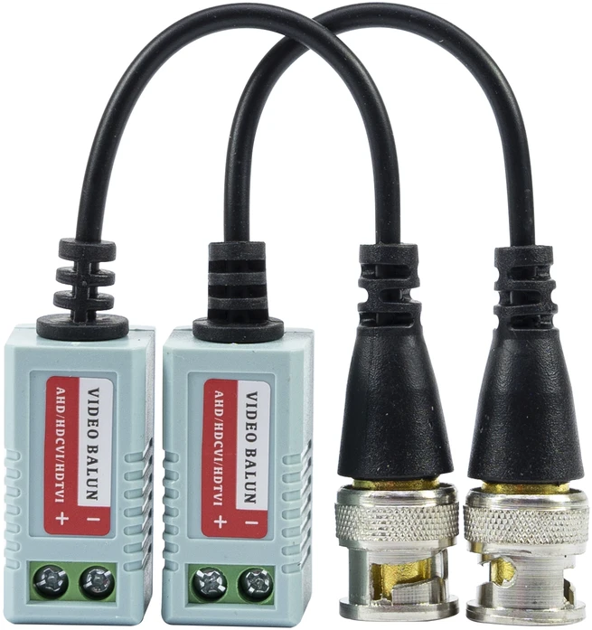2 CCTV adapterių rinkinys PNI 201C pasyvus vaizdo signalo keitiklis (balun) BNC jungčiai iki 600m laidui. CAT5 kabelis