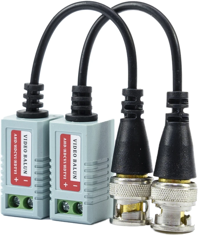 2 CCTV adapterių rinkinys PNI 201C pasyvus vaizdo signalo keitiklis (balun) BNC jungčiai iki 600m laidui. CAT5 kabelis