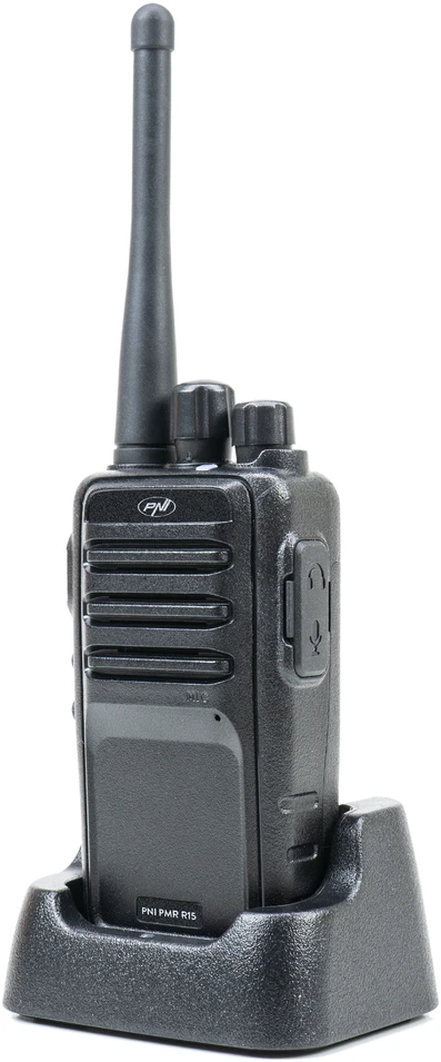 2 nešiojamų radijo stotelių rinkinys PNI PMR R15 0.5W, 16 programuojamų kanalų, 16 PMR ir 50 CTCSS bei 104 DCS tonų, ASQ, TOT, monitorius, programuojama, 1200mAh baterija