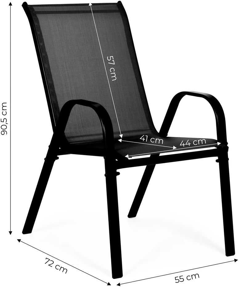MultiGarden Juodos sodo kėdės 90.5x72x55 cm
