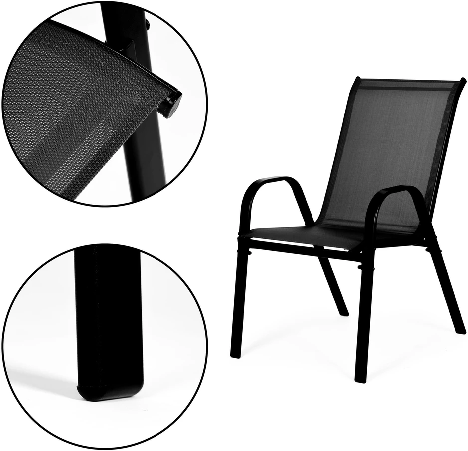 MultiGarden Juodos sodo kėdės 90.5x72x55 cm