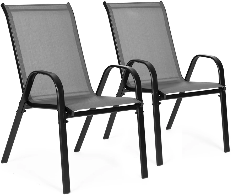 MultiGarden Pilkos sodo kėdės su porankiais, 90.5x72x55 cm, 2 vnt.