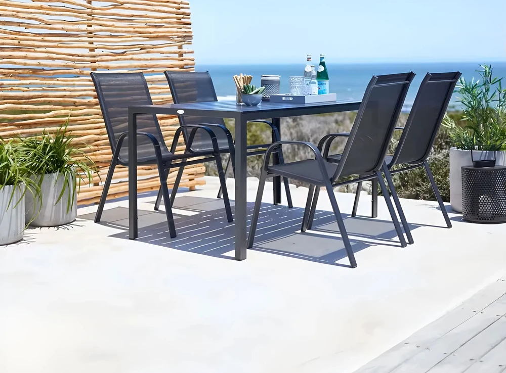 MultiGarden Juodos sodo kėdės 90.5x72x55 cm