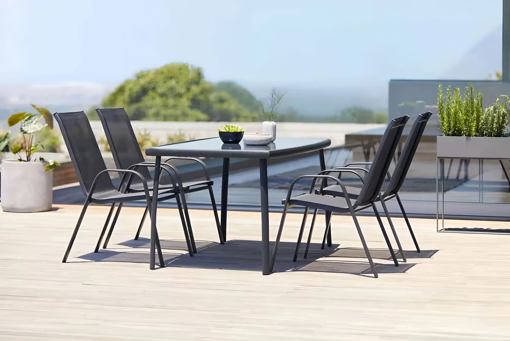 MultiGarden Juodos sodo kėdės 90.5x72x55 cm