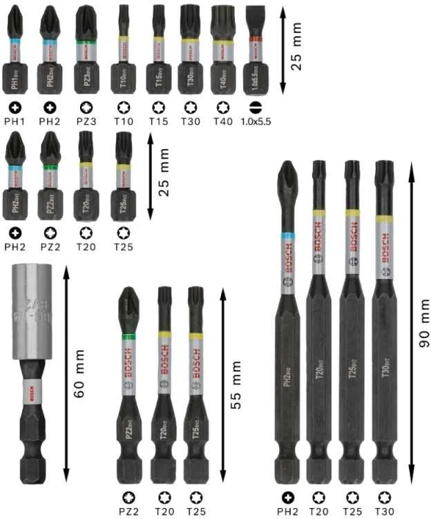 Bosch 20 dalių antgalių kompl. PRO Impact