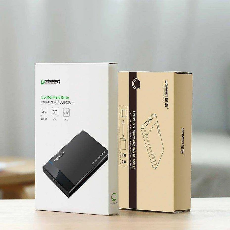 UGREEN 2,5 colio kietojo disko korpusas, skirtas 2,5 colio SATA SSD ir HDD