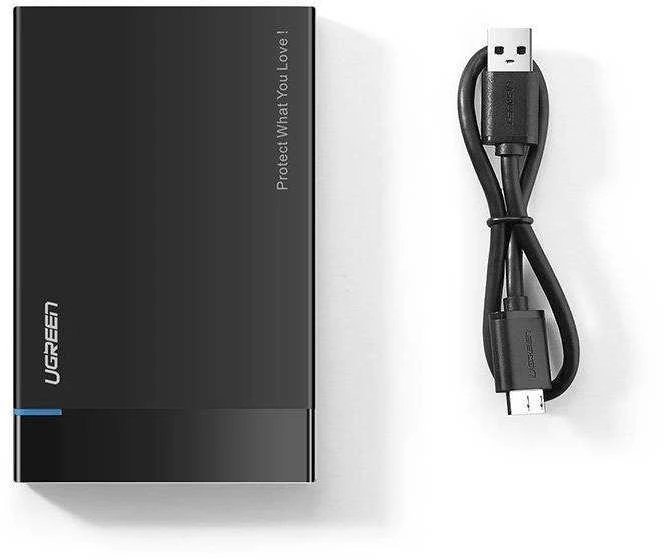 UGREEN 2,5 colio kietojo disko korpusas, skirtas 2,5 colio SATA SSD ir HDD