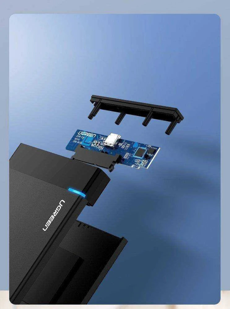 UGREEN 2,5 colio kietojo disko korpusas, skirtas 2,5 colio SATA SSD ir HDD