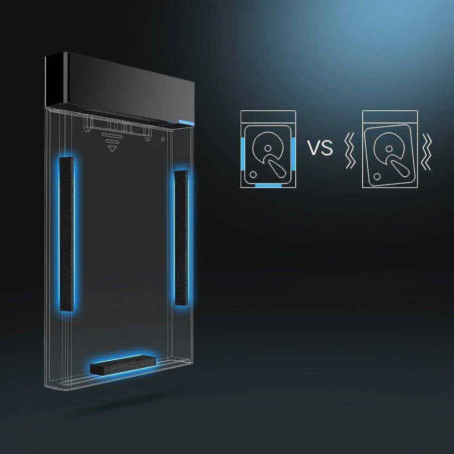 UGREEN 2,5 colio kietojo disko korpusas, skirtas 2,5 colio SATA SSD ir HDD