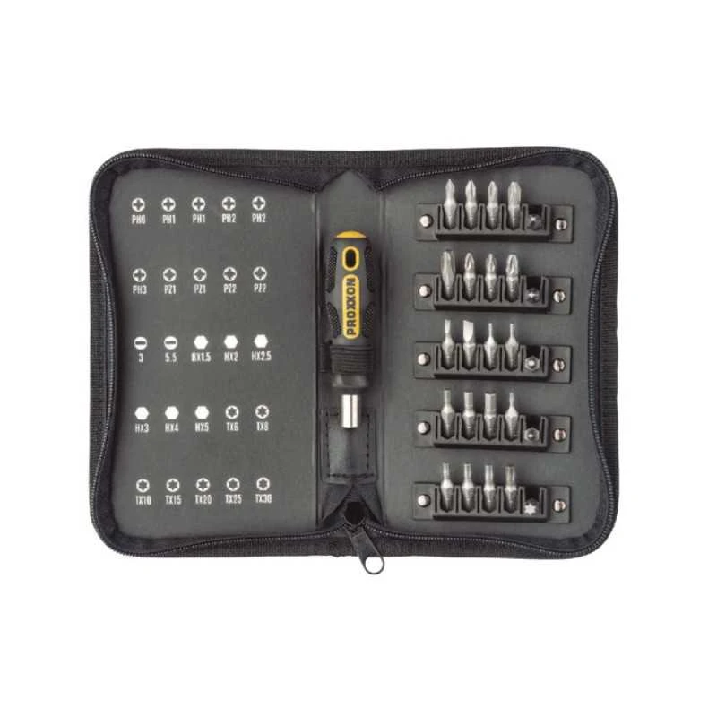 26 dalių atsuktuvo antgalių rinkinys PROXXON 1/4"