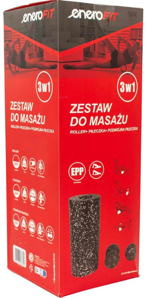 Enero Masažinio volo ir 2 masažinių kamuolių rinkinys EB Fit