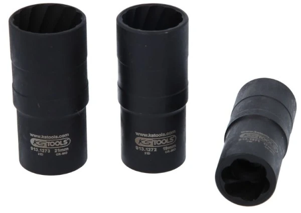 3-jų dalių galvutės sugadintiems varžtams KS TOOLS 17-21mm