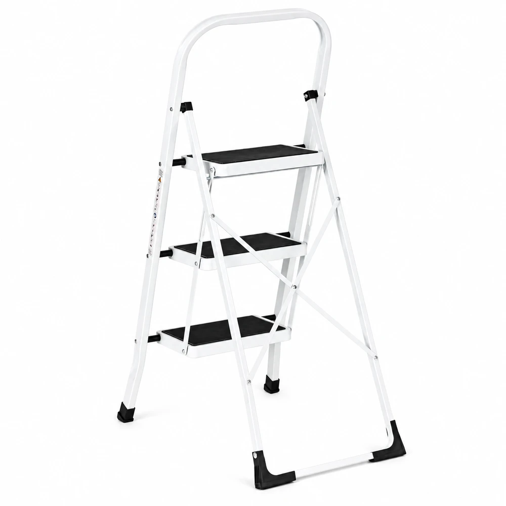3-step steel ladder non-slip steps foldable ModernHome