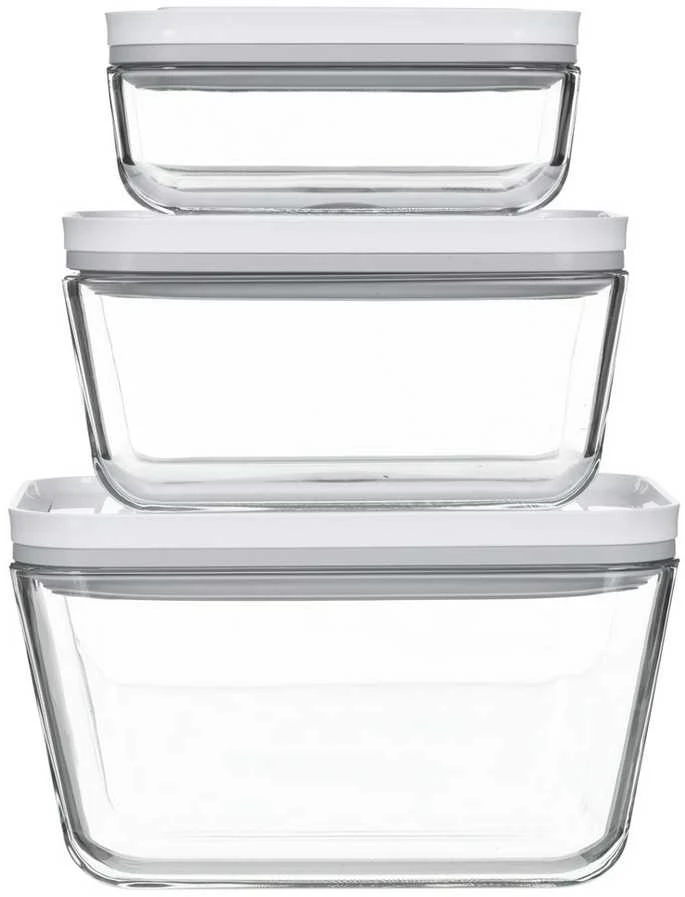 Stiklinių vakuuminių indų rinkinys ZWILLING Fresh & Save, dydžiai: S/M/L, 3 vnt. komplekte