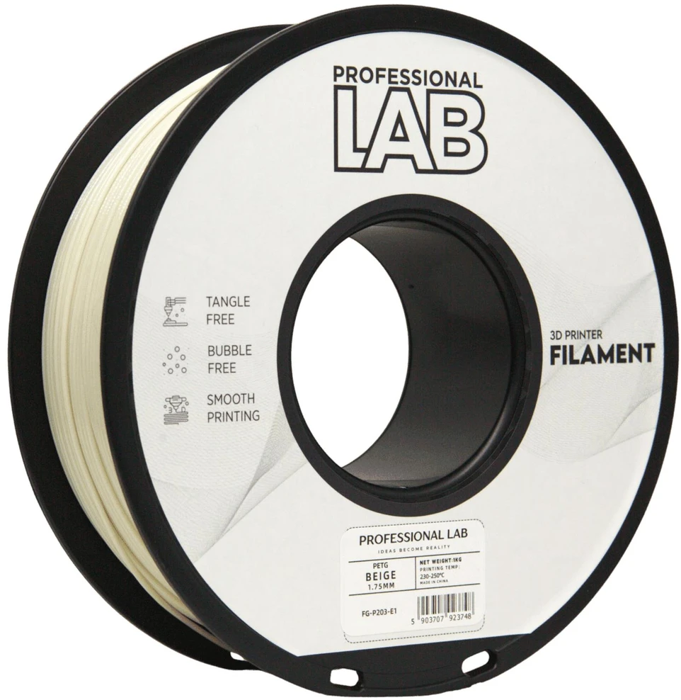 3D Plastikas – Filamentas PETG rusvai gelsvas | 1.75 mm, 1kg | Professional LAB