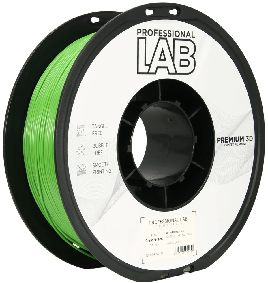 3D Plastikas – Filamentas PETG grass žalias | 1.75 mm, 1kg | Professional LAB