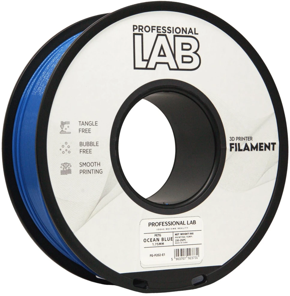 3D Plastikas – Filamentas PETG ocean mėlynas | 1.75 mm, 1kg | Professional LAB
