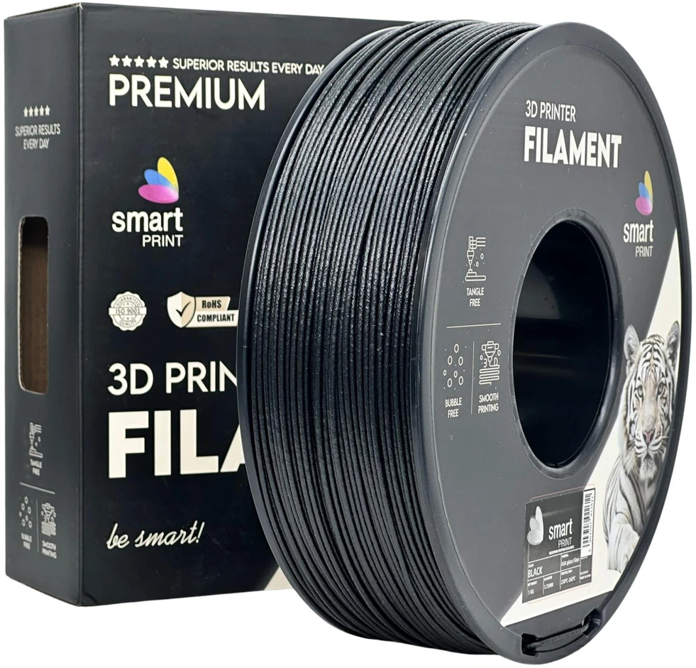 3D Plastikas – Filamentas ASA glass fiber juodas | 1.75 mm, 1kg | SPrint