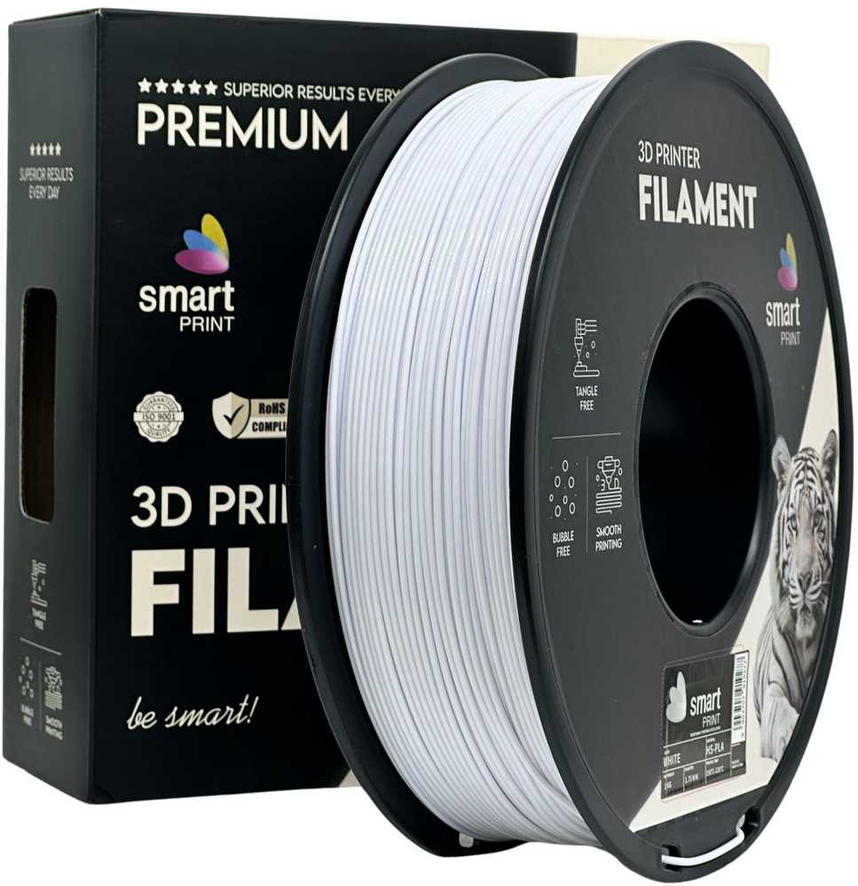 3D Plastikas – Filamentas HS-PLA baltas | 1.75 mm, 1kg | SPrint