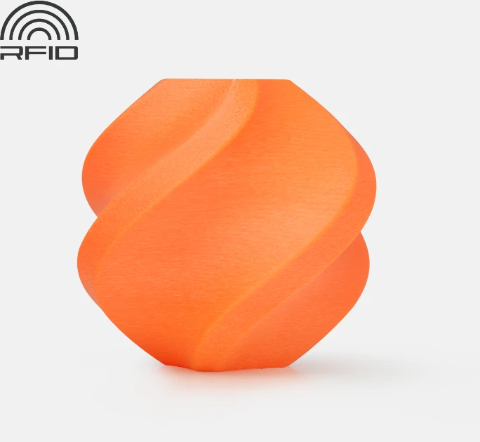 Oranžinis PA6-GF 3D spaudinio pavyzdys