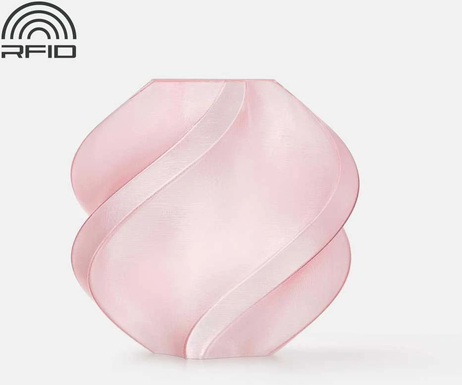 PETG Translucent rožinė vaza su RFID žyma