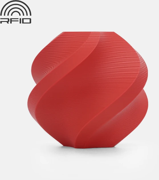 Bambu Lab PLA matinis plastikas 1.75mm 1kg - pridedamas su daugkartinio naudojimo ritė - Scarlet Raudona