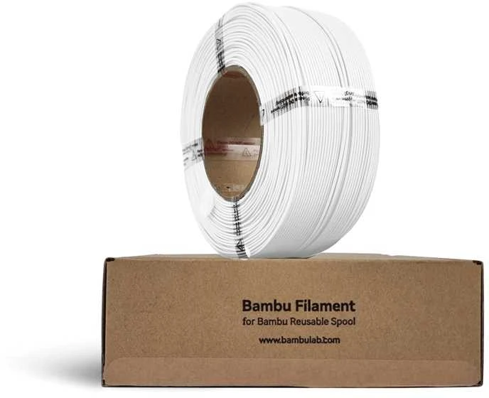 Bambu Lab PLA Basic plastikas 1.75mm 1kg - pridedamas su daugkartinio naudojimo ritė - Jade Baltas
